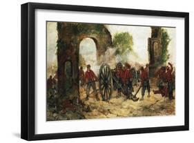 Defense of Porta Capuana or Battle of Volturno, 1860-Giovanni Fattori-Framed Giclee Print