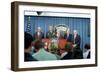 Defense Sec. Donald Rumsfeld Speaks to Press on Sept. 11, 2001-null-Framed Photo