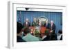 Defense Sec. Donald Rumsfeld Speaks to Press on Sept. 11, 2001-null-Framed Photo