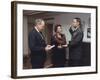 Defense Secretary Dick Cheney Administering Oath of Office to Colin Powell-Helene Stikkel-Framed Premium Photographic Print