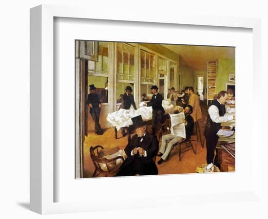 Degas: Cotton Office, 1873-Edgar Degas-Framed Giclee Print