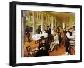 Degas: Cotton Office, 1873-Edgar Degas-Framed Giclee Print