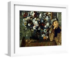 Degas: Woman & Flowers-Edgar Degas-Framed Giclee Print