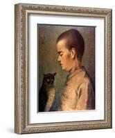 Degouve: Child & Owl, 1892-William Degouve De Nuncques-Framed Giclee Print