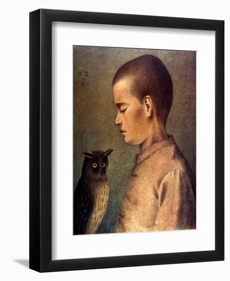 Degouve: Child & Owl, 1892-William Degouve De Nuncques-Framed Giclee Print