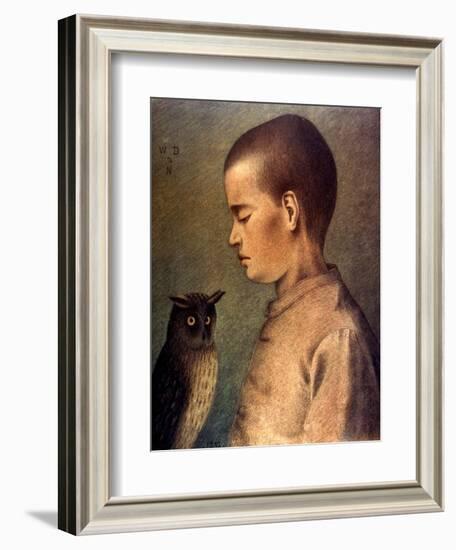 Degouve: Child & Owl, 1892-William Degouve De Nuncques-Framed Giclee Print