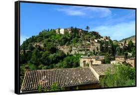 Deia village, Tramuntana Mountain Range, Majorca, Balearic Islands, Spain, Europe-Carlo Morucchio-Framed Stretched Canvas