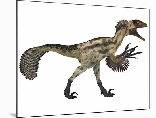 Deinonychus, a Carnivorous Dinosaur from the Early Cretaceous Period-null-Mounted Art Print