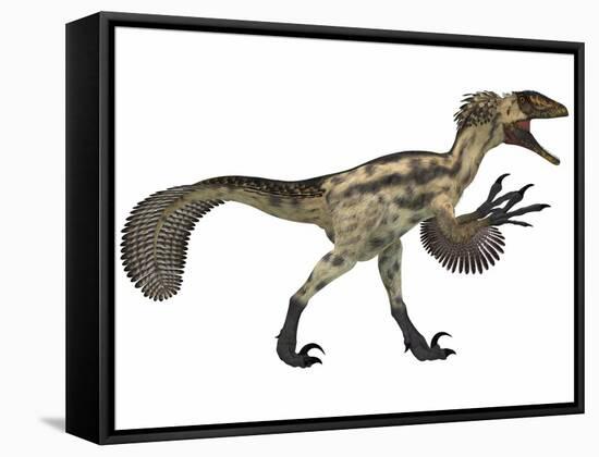 Deinonychus, a Carnivorous Dinosaur from the Early Cretaceous Period-null-Framed Stretched Canvas