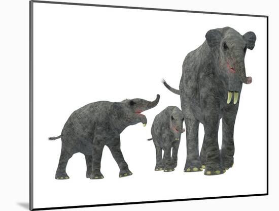 Deinotherium with Offspring-Stocktrek Images-Mounted Art Print