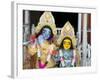 Deities Sri Krishna and Sri Radhika (Radha) in the Lalji Temple, Kalna, West Bengal, India, Asia-Annie Owen-Framed Photographic Print