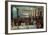 Dejeuner du Salon au Cafe la Cascade-Jean Andre Rixens-Framed Art Print