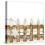 Deko Fence with Star-Andrea Haase-Stretched Canvas