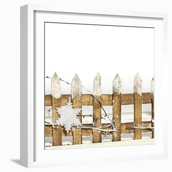 Deko Fence with Star-Andrea Haase-Framed Photographic Print