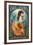Del Mar, California - Mermaid-Lantern Press-Framed Art Print