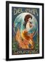 Del Mar, California - Mermaid-Lantern Press-Framed Art Print