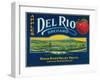 Del Rio Apple Crate Label - Medford, OR-Lantern Press-Framed Art Print