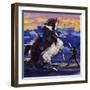 Delacroix Saw Two Wild Stallions Fighting And, Heedless of the Risk, Sketched the Scene-Luis Arcas Brauner-Framed Giclee Print