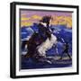 Delacroix Saw Two Wild Stallions Fighting And, Heedless of the Risk, Sketched the Scene-Luis Arcas Brauner-Framed Giclee Print