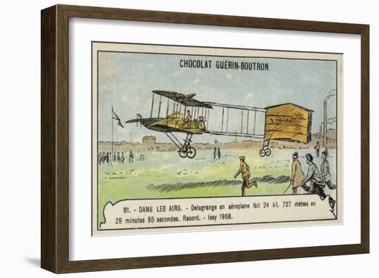Delagrange Making a Record-Breaking Aeroplane Flight of over 24 Kilometres in 29 Minutes and 55 Sec-null-Framed Giclee Print