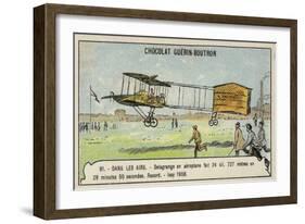 Delagrange Making a Record-Breaking Aeroplane Flight of over 24 Kilometres in 29 Minutes and 55 Sec-null-Framed Giclee Print