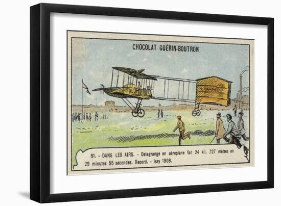 Delagrange Making a Record-Breaking Aeroplane Flight of over 24 Kilometres in 29 Minutes and 55 Sec-null-Framed Giclee Print