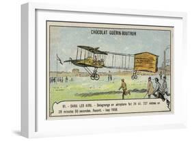 Delagrange Making a Record-Breaking Aeroplane Flight of over 24 Kilometres in 29 Minutes and 55 Sec-null-Framed Giclee Print