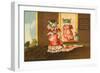 Deland's Baking Powder Trade Card of a Cat in a Red Dress-null-Framed Giclee Print
