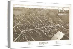 Delavan, Wisconsin - Panoramic Map-Lantern Press-Stretched Canvas