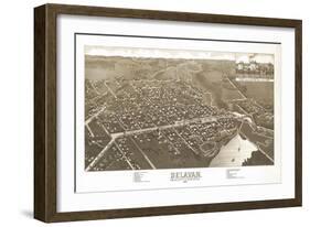 Delavan, Wisconsin - Panoramic Map-Lantern Press-Framed Art Print