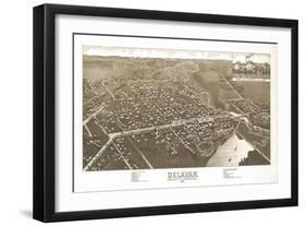 Delavan, Wisconsin - Panoramic Map-Lantern Press-Framed Art Print