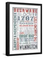 Delaware - Barnwood Typography-Lantern Press-Framed Art Print