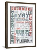 Delaware - Barnwood Typography-Lantern Press-Framed Art Print