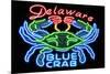 Delaware - Blue Crab Neon Sign-Lantern Press-Mounted Premium Giclee Print