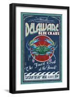 Delaware Blue Crabs - Best at the Beach-Lantern Press-Framed Art Print