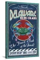 Delaware Blue Crabs - Best at the Beach-Lantern Press-Stretched Canvas