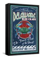 Delaware Blue Crabs - Best at the Beach-Lantern Press-Framed Stretched Canvas