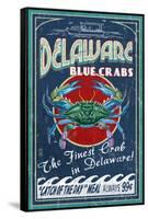 Delaware Blue Crabs-Lantern Press-Framed Stretched Canvas