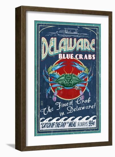 Delaware Blue Crabs-Lantern Press-Framed Art Print