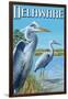 Delaware Blue Herons Scene-Lantern Press-Framed Art Print