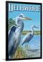 Delaware Blue Herons Scene-Lantern Press-Framed Art Print