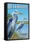 Delaware Blue Herons Scene-Lantern Press-Framed Stretched Canvas