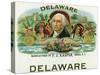 Delaware Brand Cigar Box Label-Lantern Press-Stretched Canvas