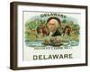 Delaware Brand Cigar Box Label-Lantern Press-Framed Art Print