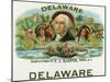 Delaware Brand Cigar Box Label-Lantern Press-Mounted Art Print