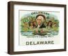 Delaware Brand Cigar Box Label-Lantern Press-Framed Art Print