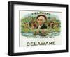 Delaware Brand Cigar Box Label-Lantern Press-Framed Art Print