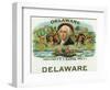 Delaware Brand Cigar Box Label-Lantern Press-Framed Art Print
