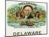 Delaware Brand Cigar Box Label-Lantern Press-Mounted Art Print