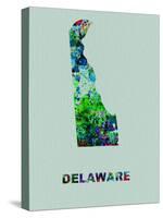 Delaware Color Splatter Map-NaxArt-Stretched Canvas